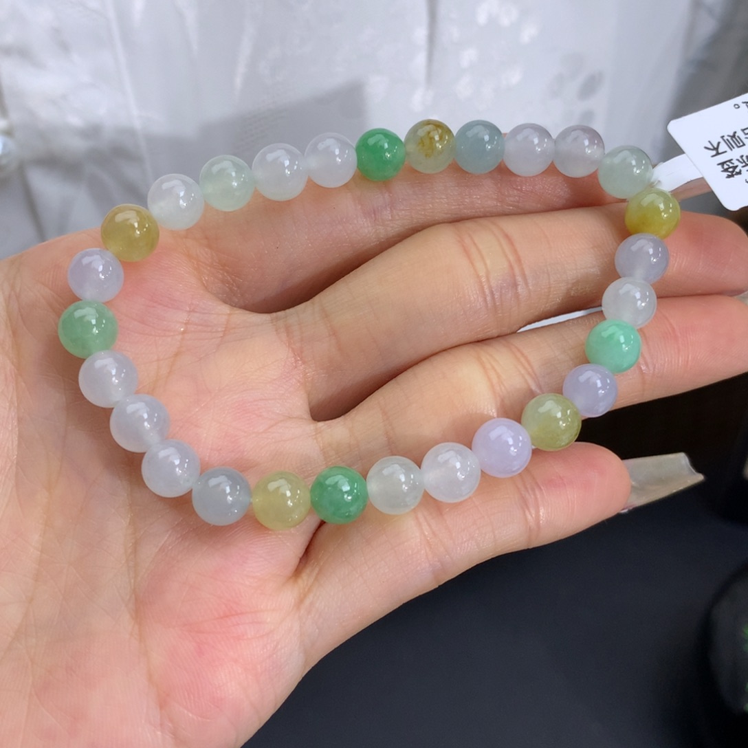 未镶嵌手链翡翠卡6.6冰胶多宝手串