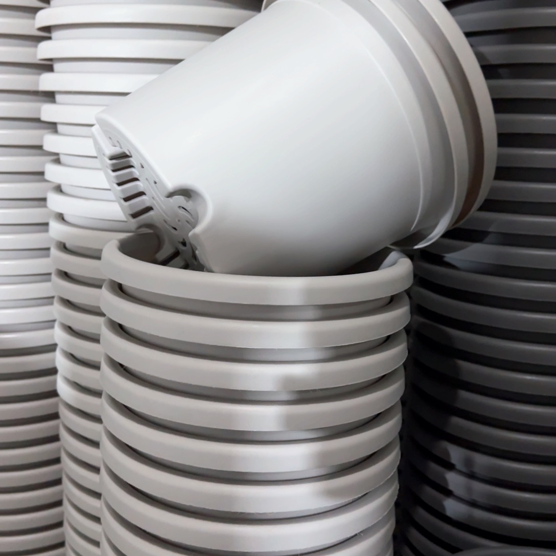 树脂四季盆3#无拖灰白微瑕10