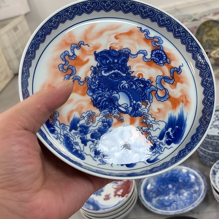 瓷片帆红醒狮大胡乘
