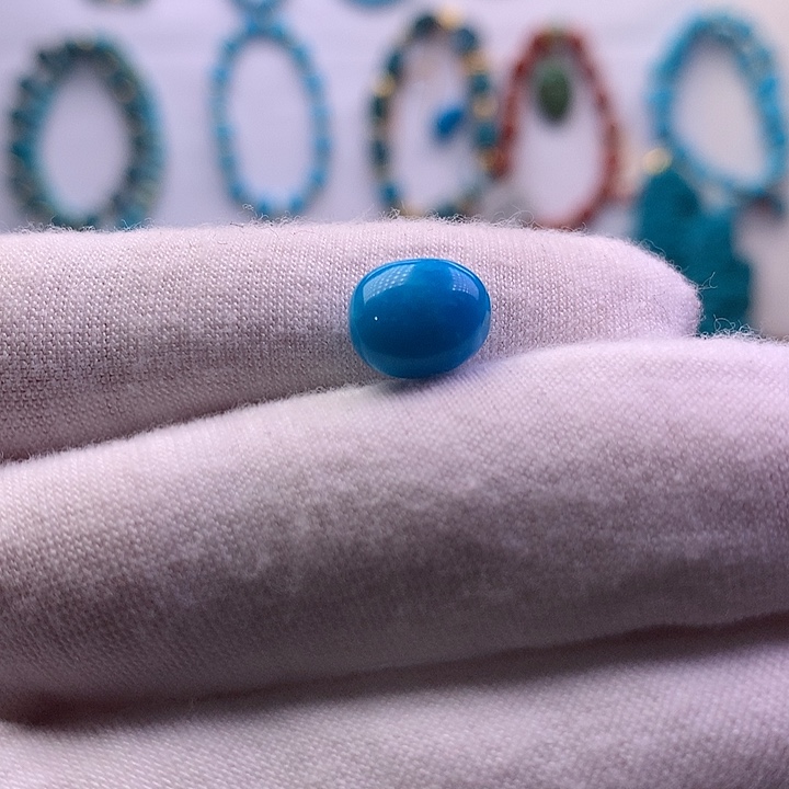 绿松石未镶嵌爆爆蓝糖豆真漂亮