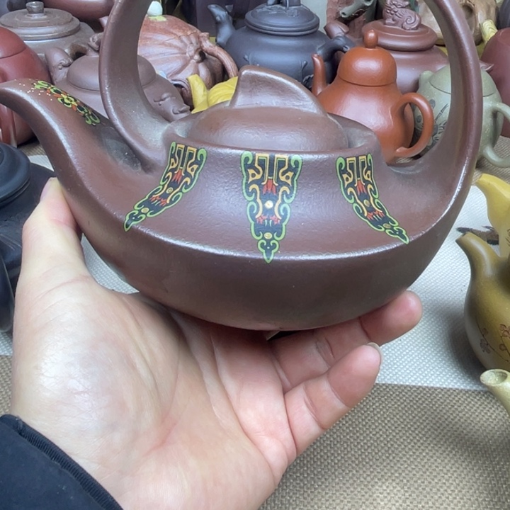 紫砂茶壶紫砂壶紫泥松盖500cc