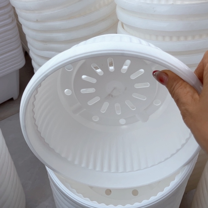 树脂白聚宝盆口20高9一组10