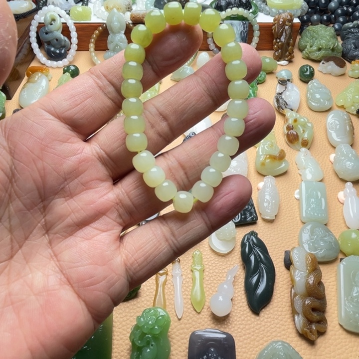 和田玉手链未镶嵌定制款