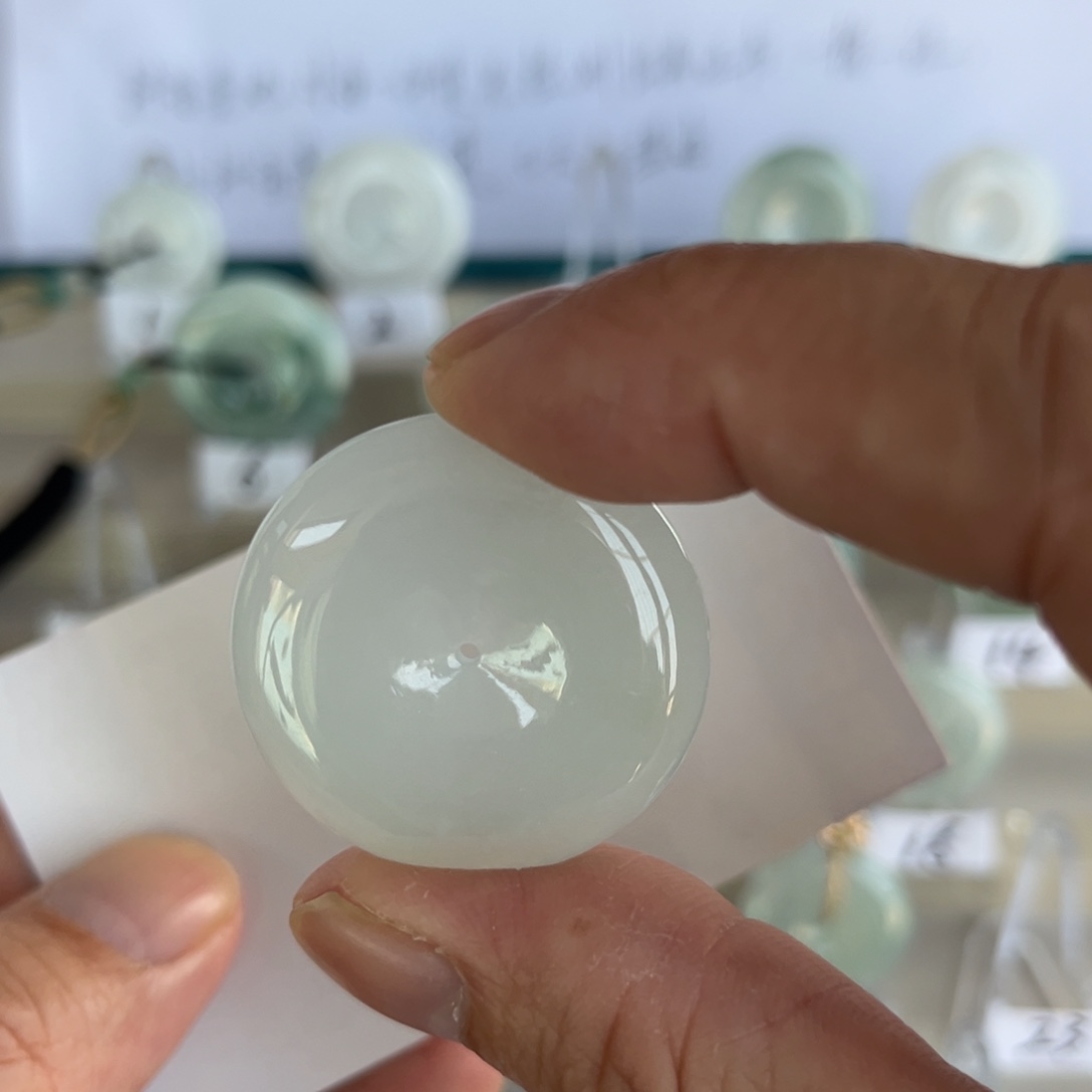 翡翠未镶嵌颈饰天然缅甸翡翠A货平安扣34.2*5.8