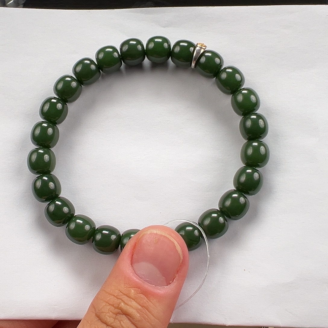 和田玉未镶嵌手链卡9mm