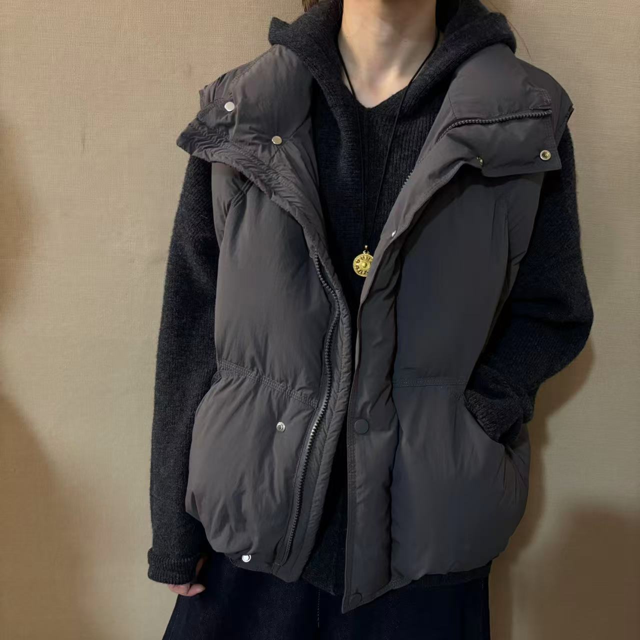 炭灰保暖叠穿马夹