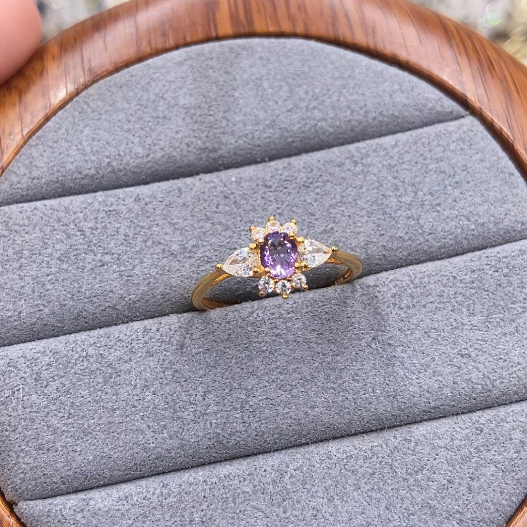 水晶戒指银S925镶嵌