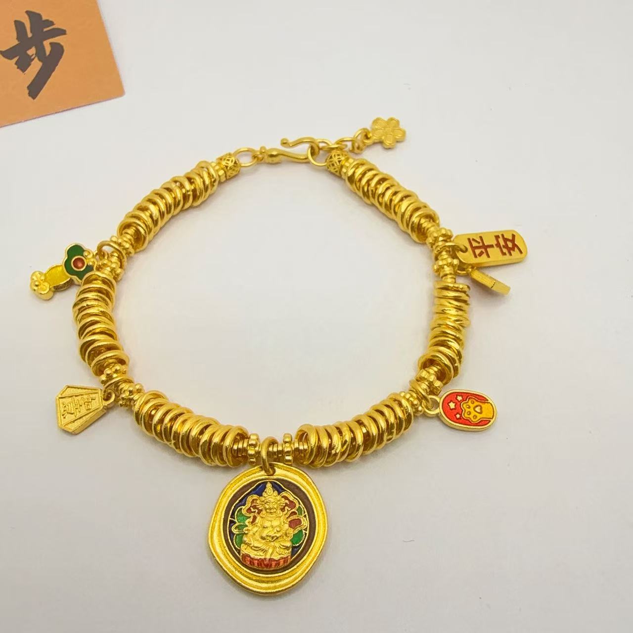 足金999黄色投资金 卡5盘缠29.54克 手围14.5 XJ