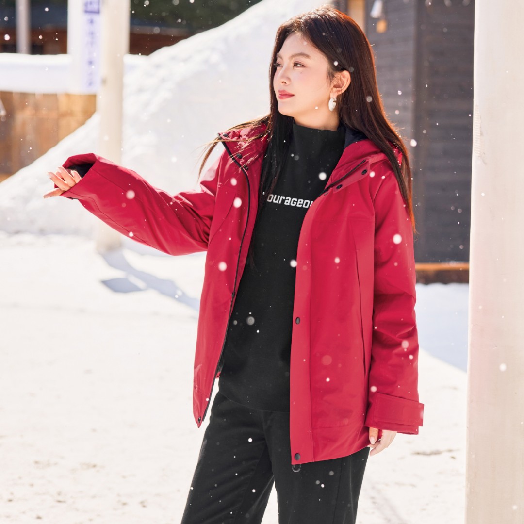 【现货三防冲锋衣羽绒服】MsShe大码女装秋冬90%白鸭绒外套M2510007