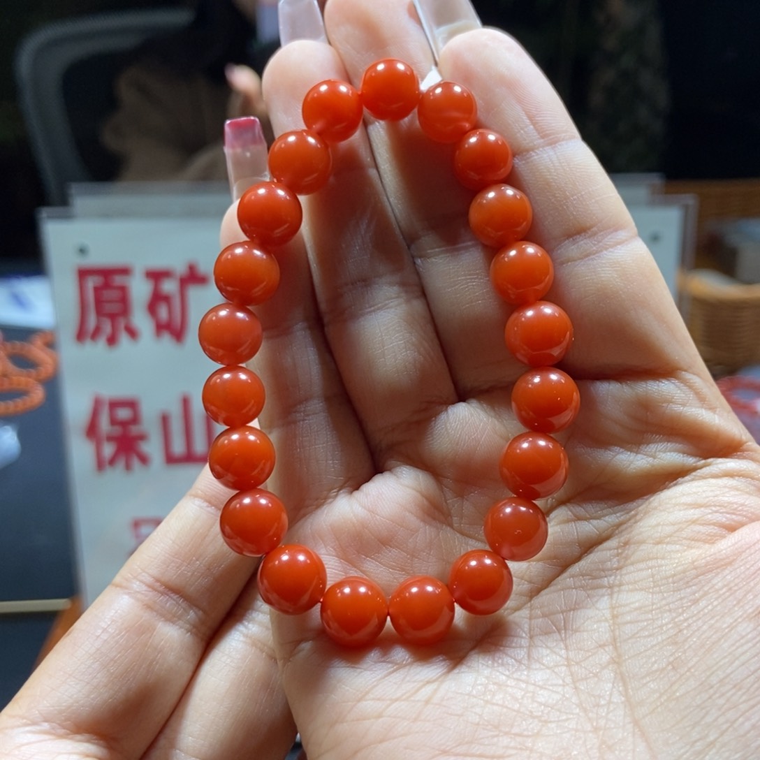 南红玛瑙9+官坡单圈未镶嵌月***儿