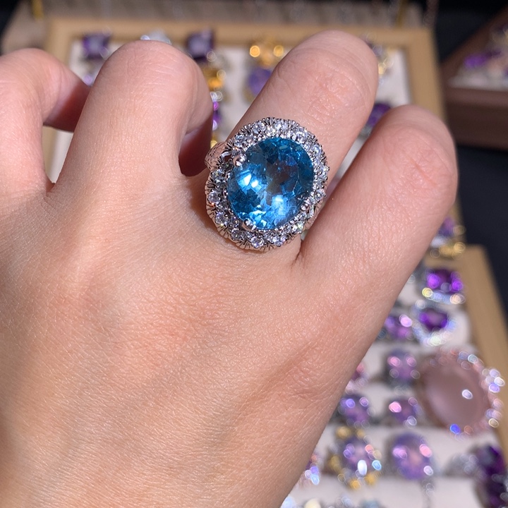 【闪购商品】水晶戒指银S925镶嵌?****?戒指