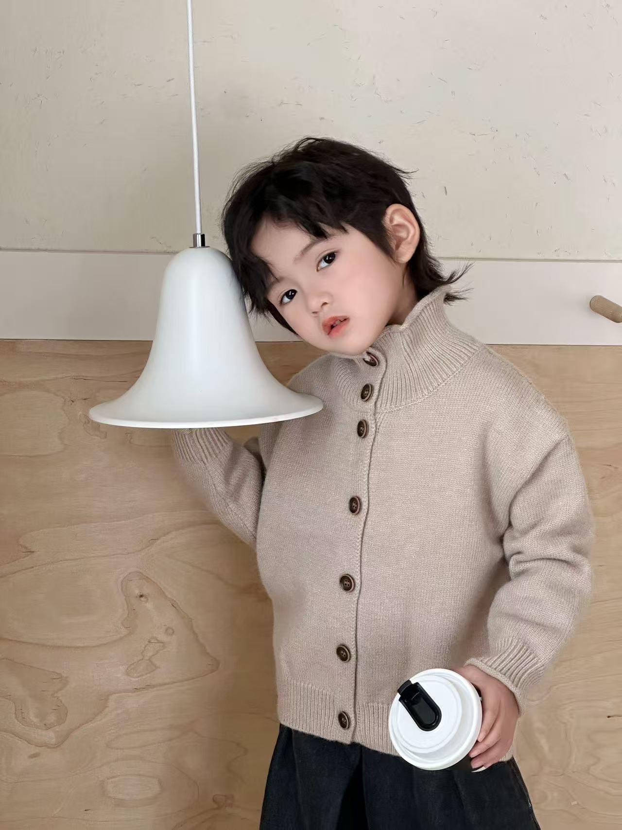 男女童装立领春秋毛衣针织衫小中大童开衫可爱风韩系