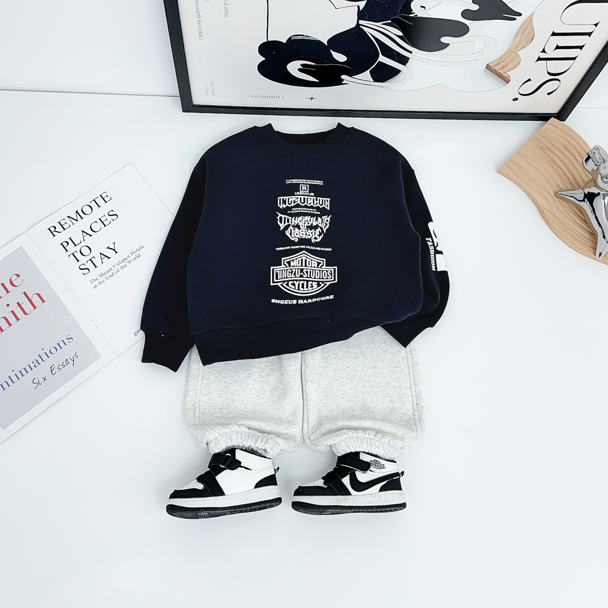 儿童卫衣加绒加厚长袖2025款秋冬装男童洋气UTT73156悠悠童话童装