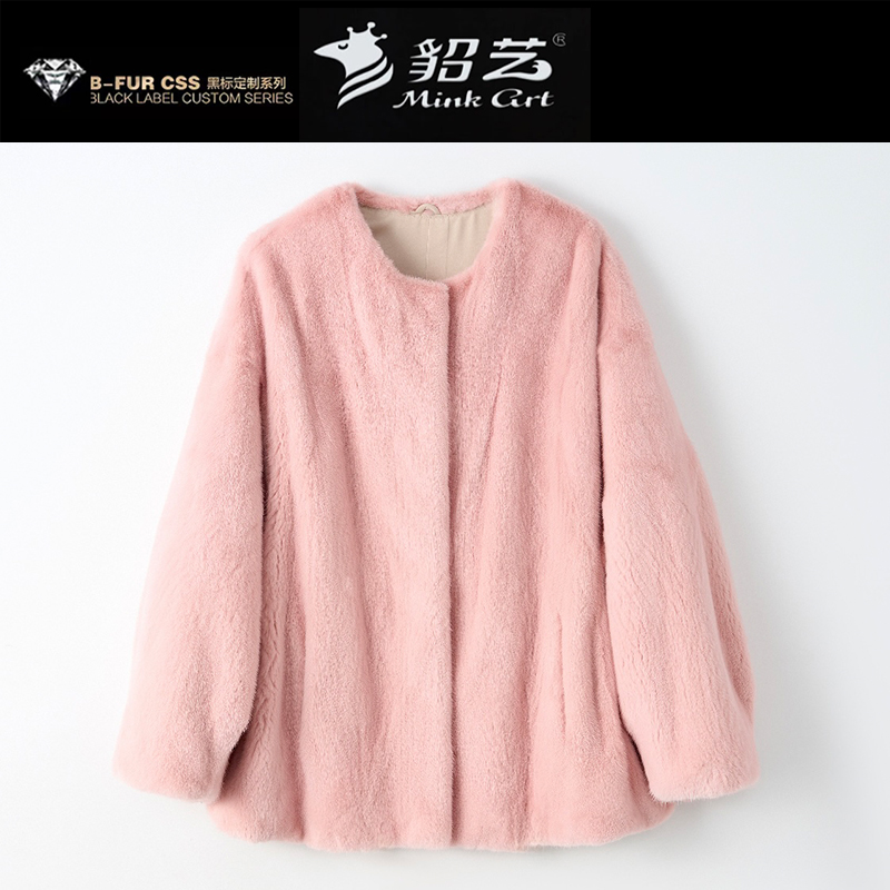 貂艺 ACE FUR | 【曼城时光】圆领进口小母貂短二整貂女皮草ZH315