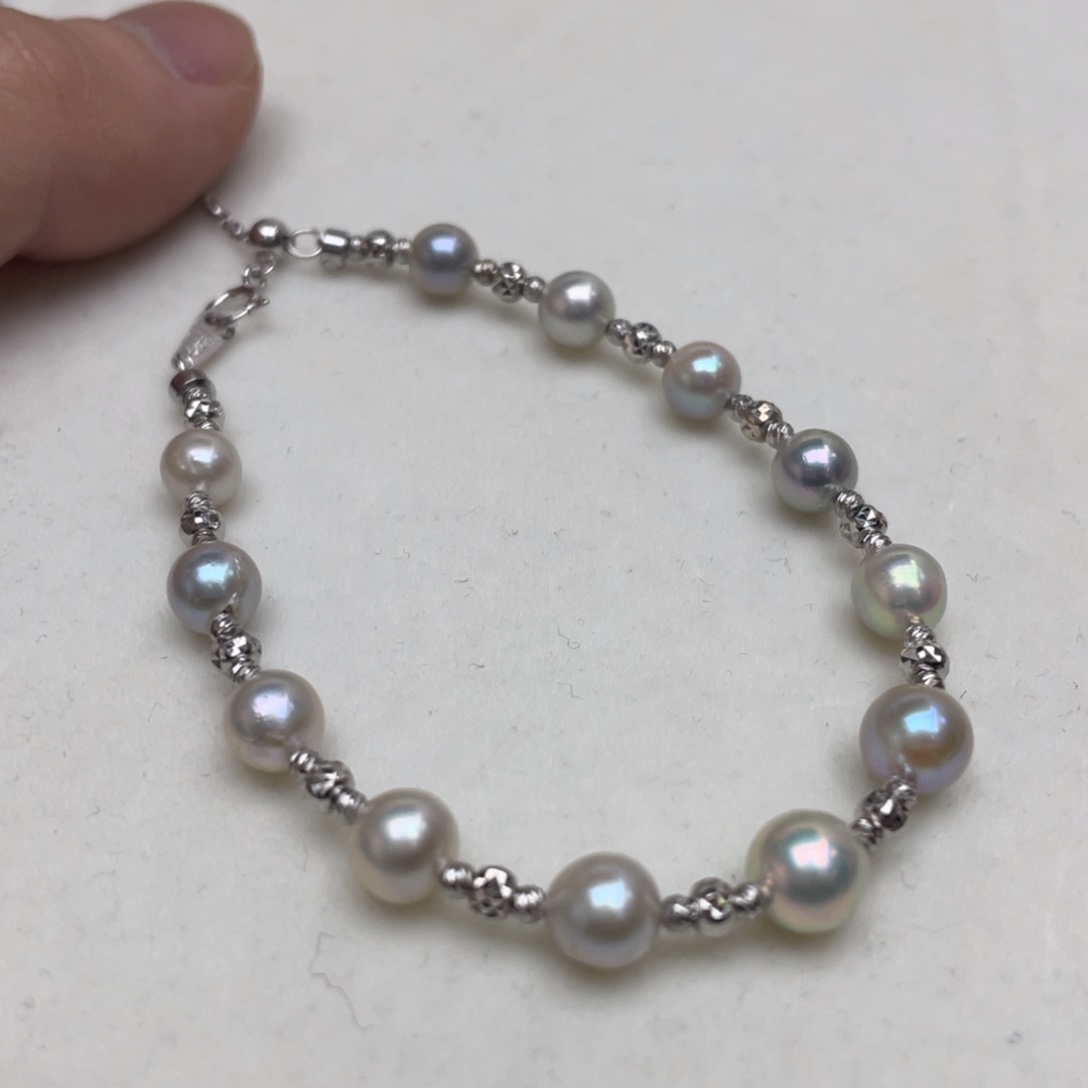 海水珍珠银S925镶嵌手绳