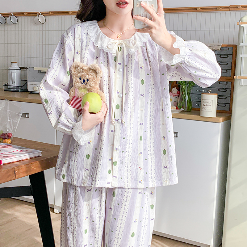 月子服哺乳衣产后产妇喂奶怀孕期夏季薄春秋款孕妇睡衣吸汗套装