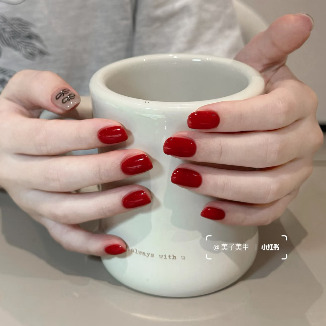 【M码专拍长尖椭圆】梧桐听雨自调纯色猫眼碎钻系列合集手工穿戴甲