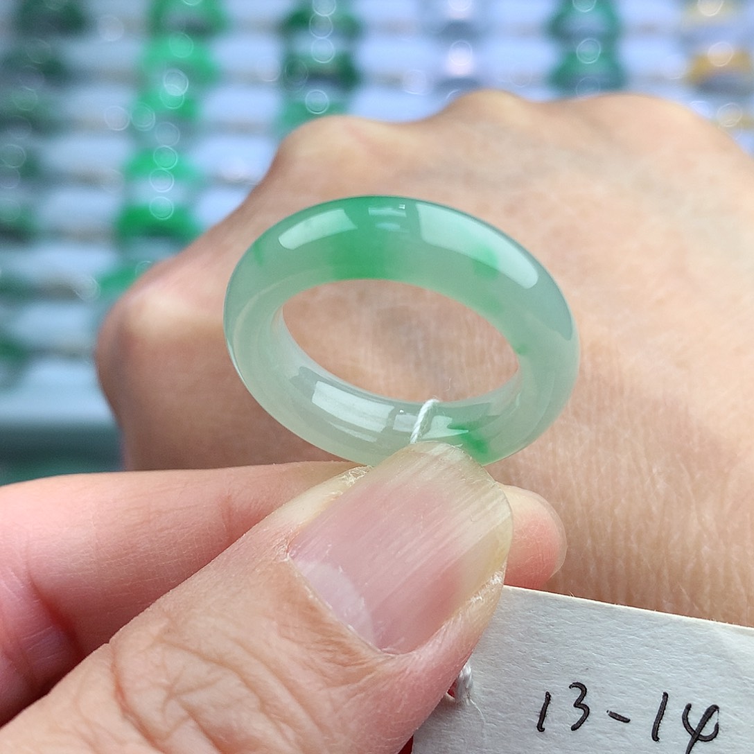 未镶嵌戒指翡翠13-14号