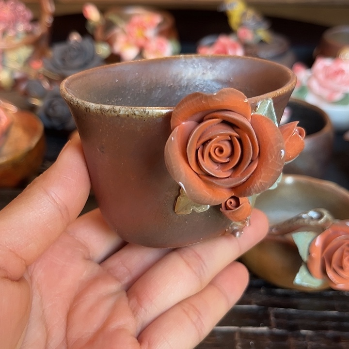 千玺造物柴烧玫瑰杯02号