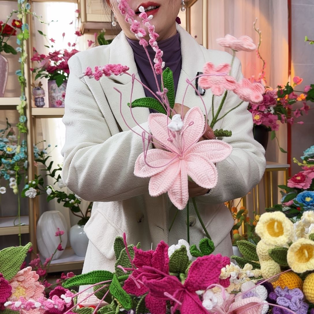 纯手工钩织钩织花束