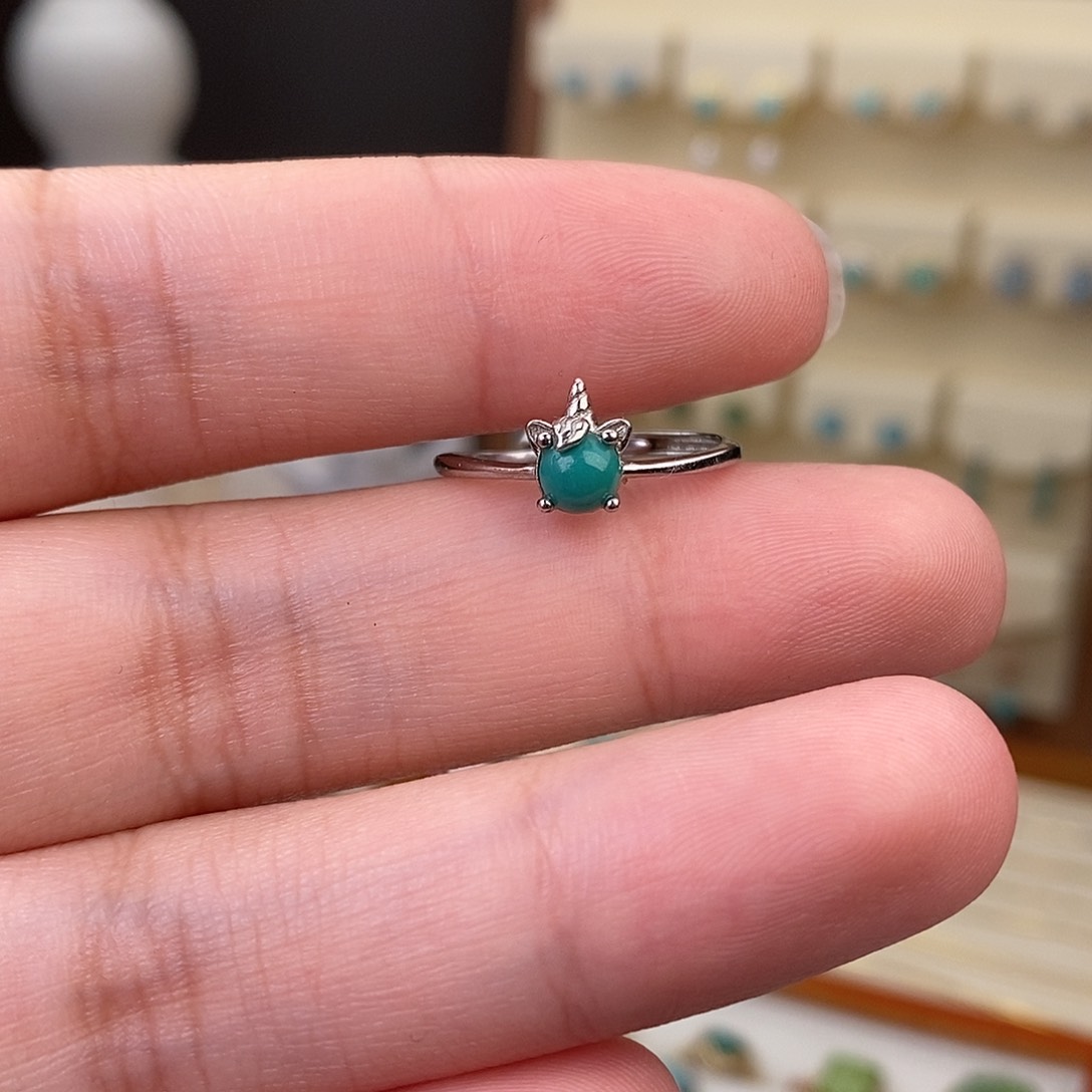 绿松石戒指银S925镶嵌