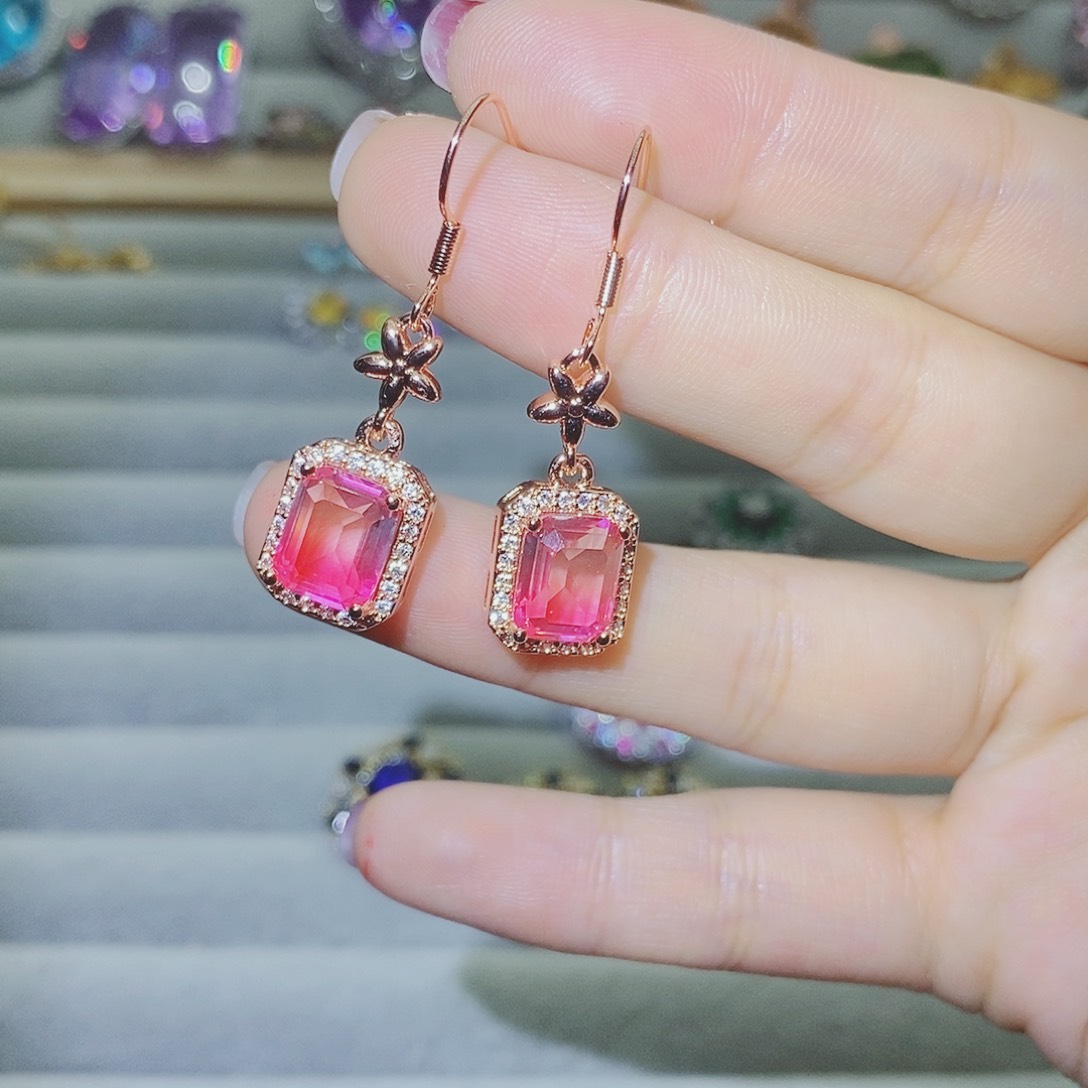 【闪购商品】托帕石耳饰银S925镶嵌