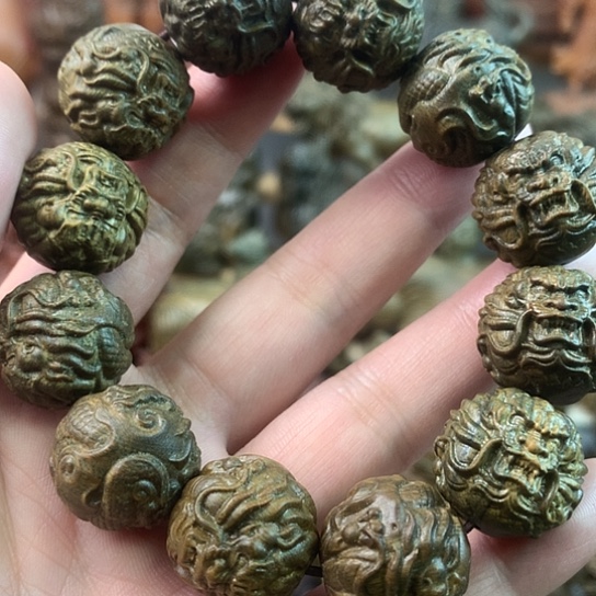 黄花梨/降香黄檀把件龙珠2.0手串