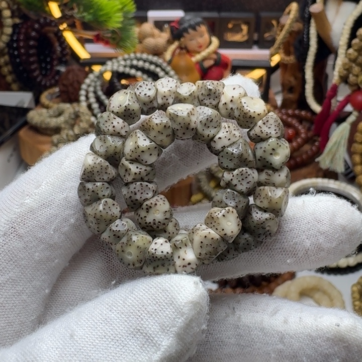 星月菩提手串7号车尺寸9石玉玛尼墩手持