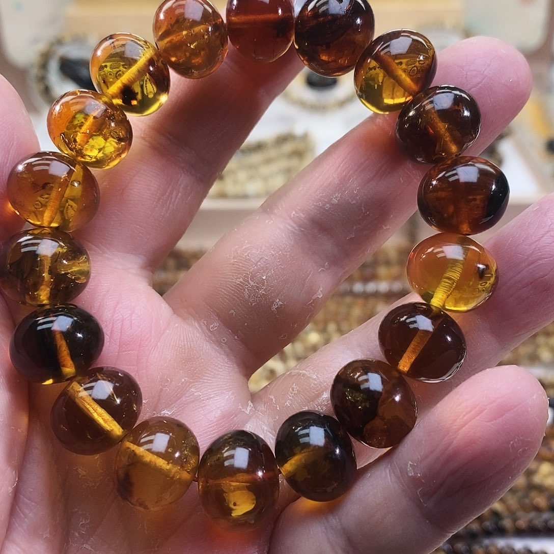 琥珀未镶嵌裸石植物珀单圈14+