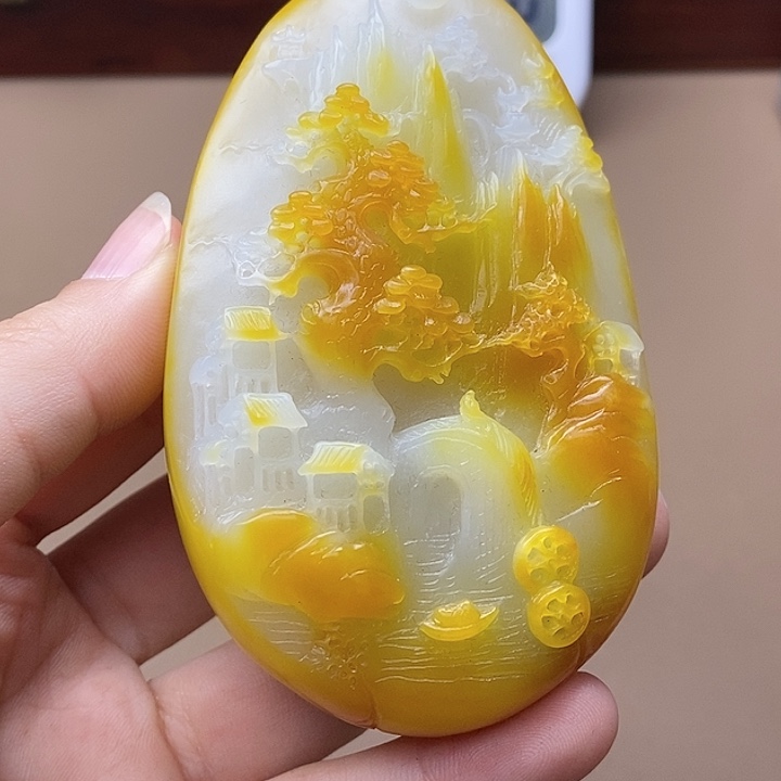 和田玉挂件未镶嵌微***风F