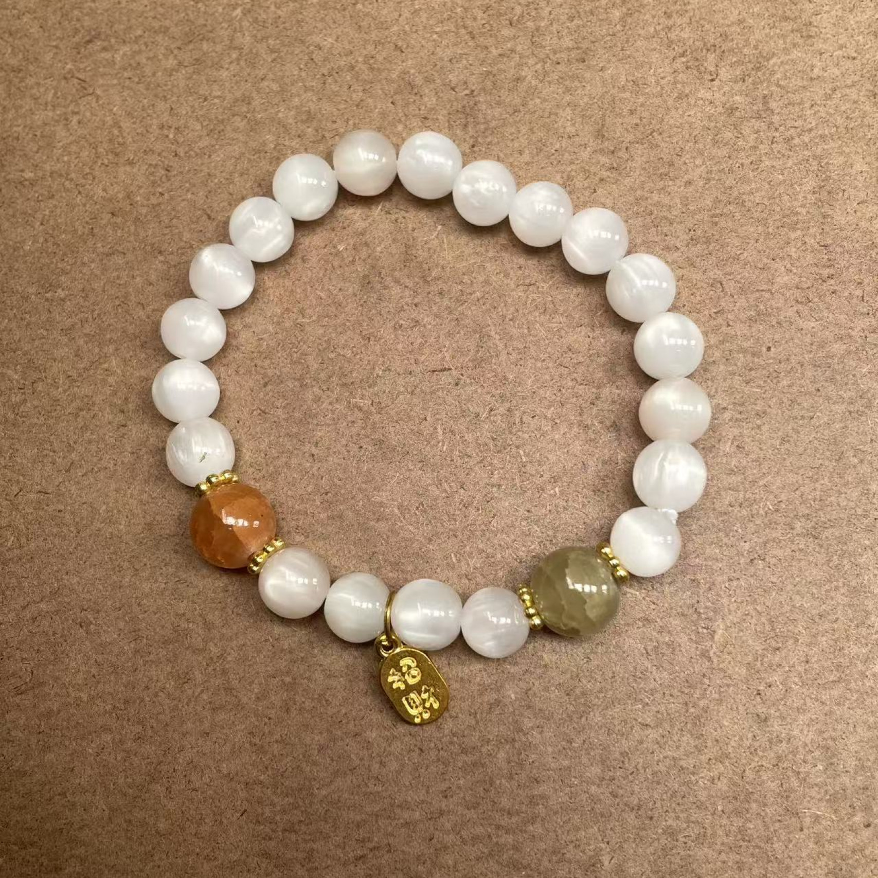 合金树脂手链 七彩纳福变色珠单圈手串 无礼盒 MK960