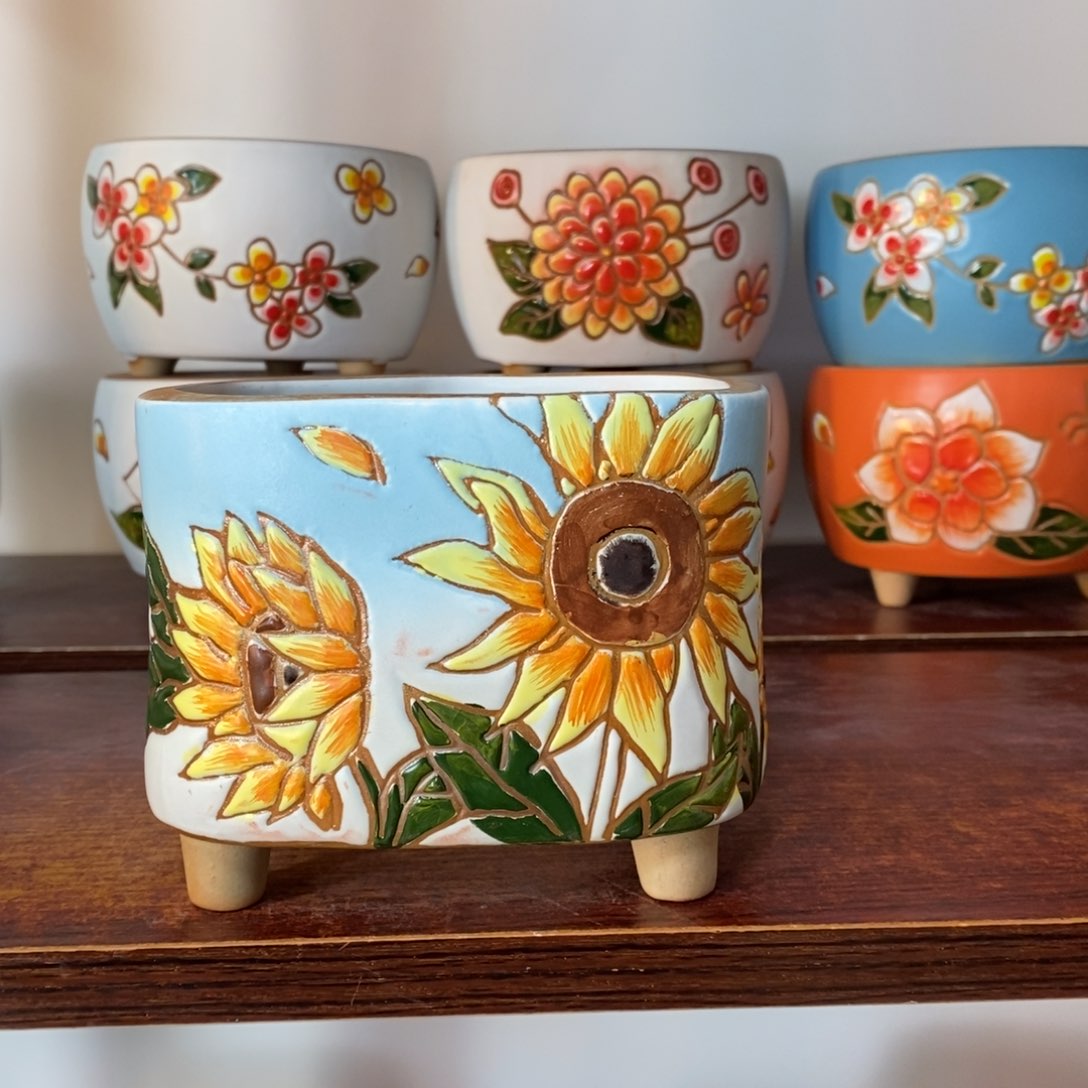 红陶韩式多肉植物花盆