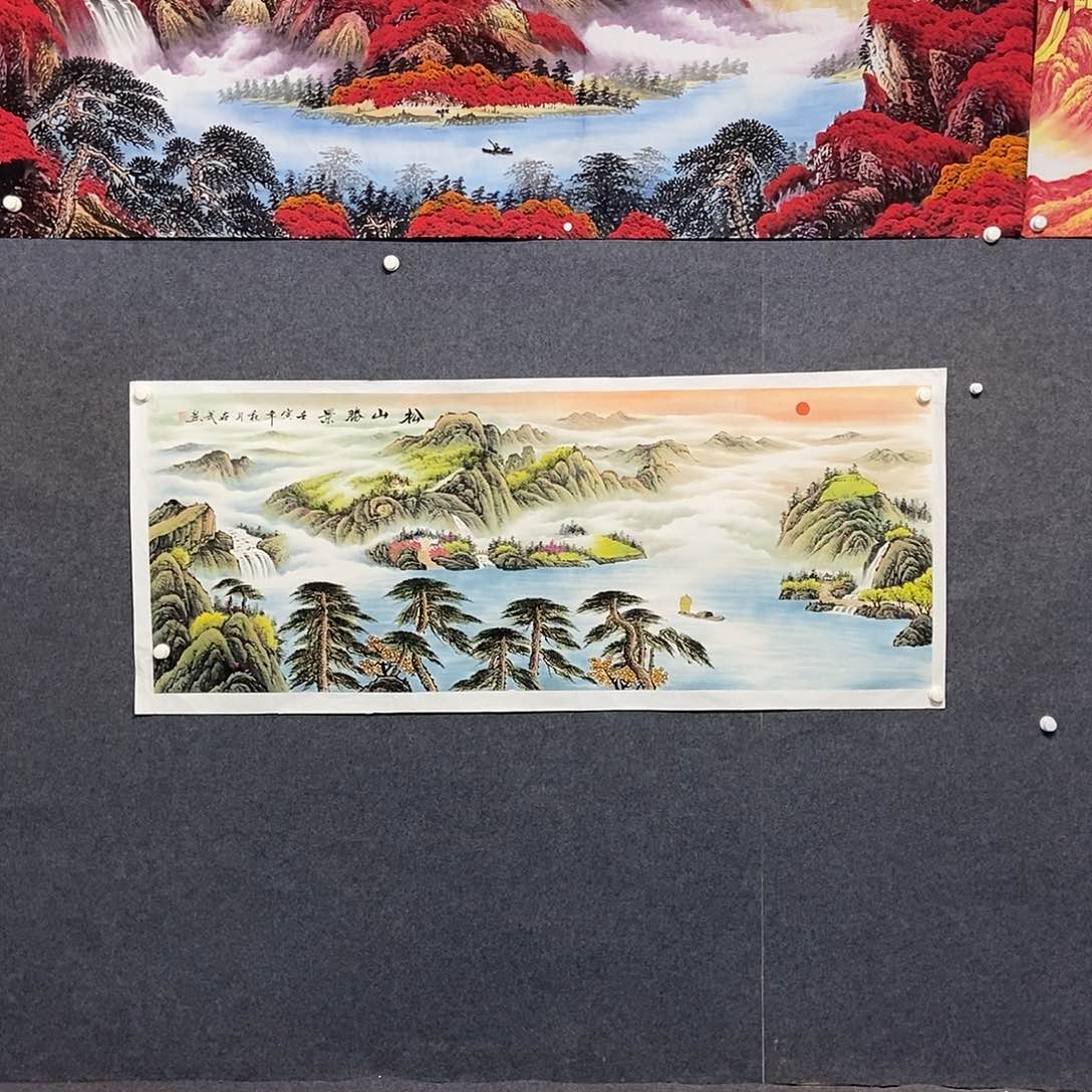 国画小六尺山水一副