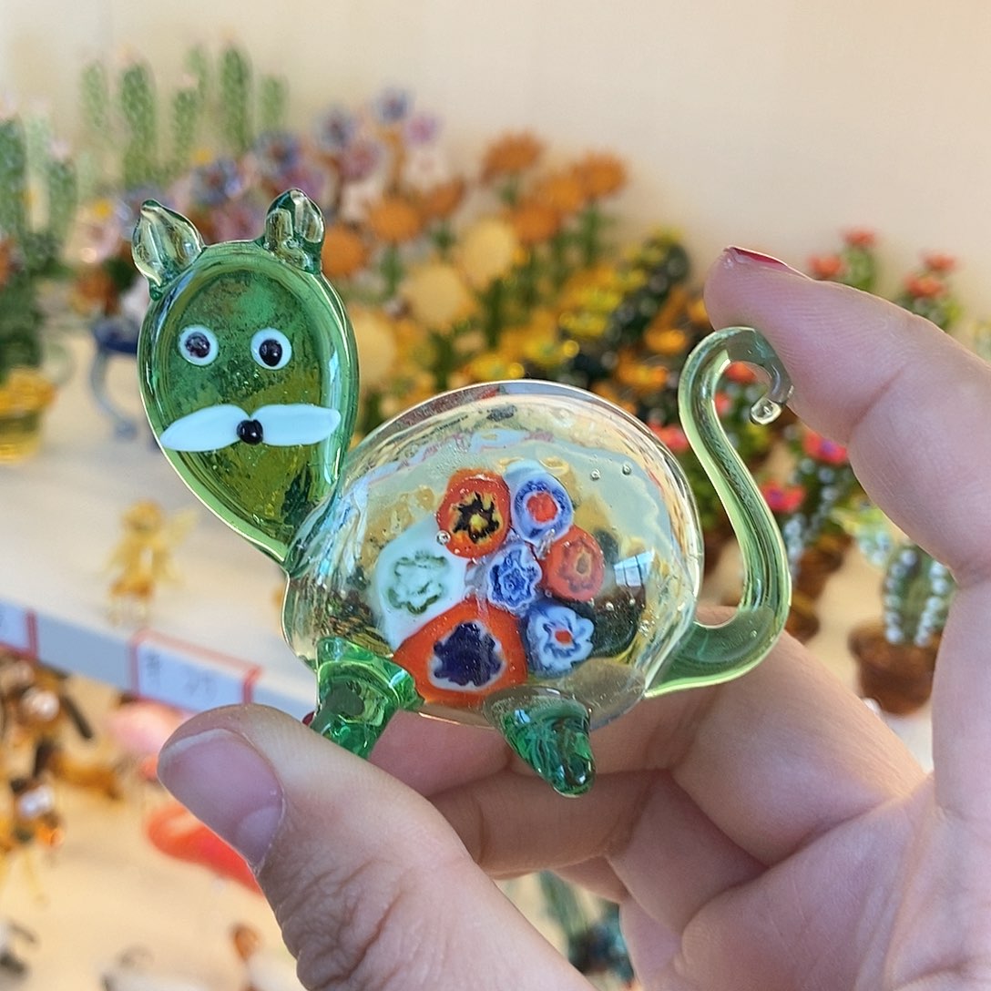 琉璃手工艺品猫咪