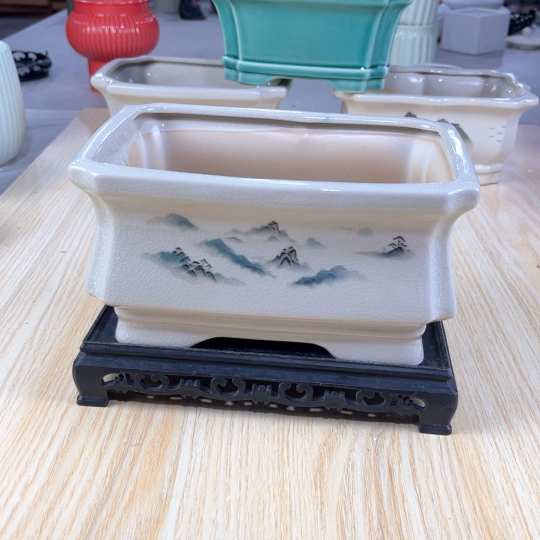 口  陶瓷绿植多肉花盆拍满8.8包邮发货