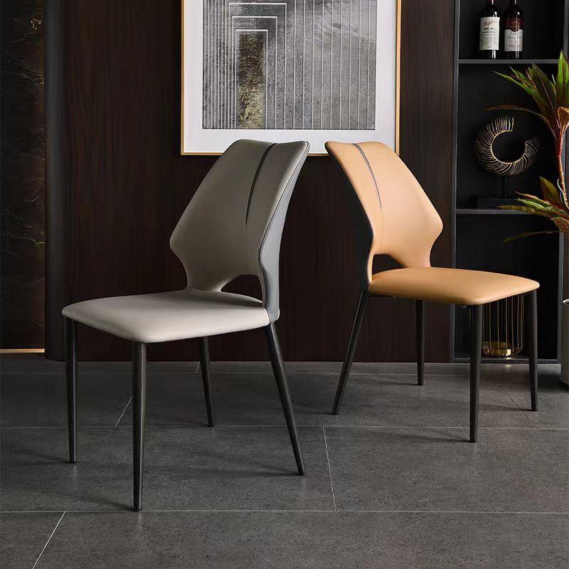 餐椅家用餐桌靠背椅子意式轻奢高级感酒店吃饭皮革椅