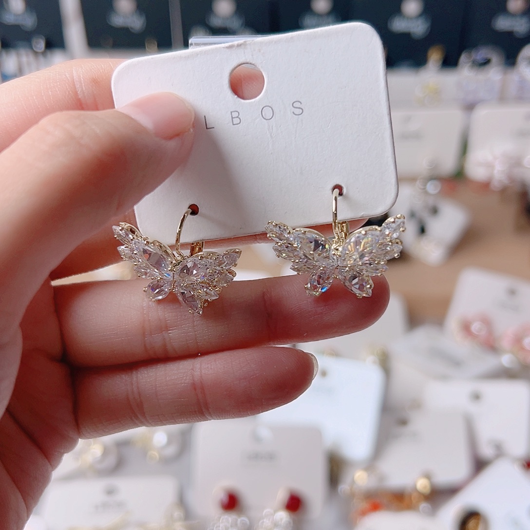 琉璃纯铜合金耳环的