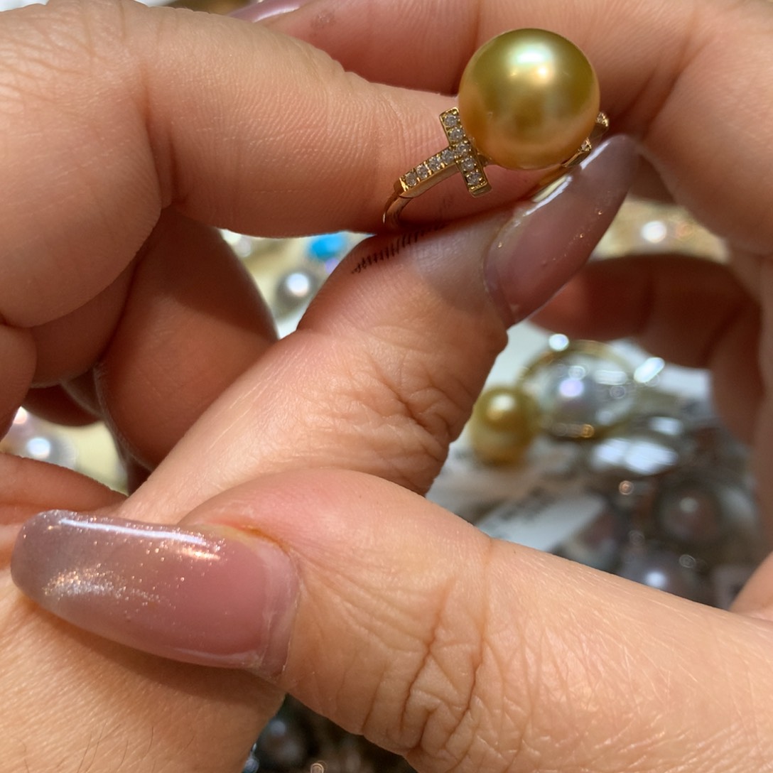 海水珍珠戒指14K金镶嵌