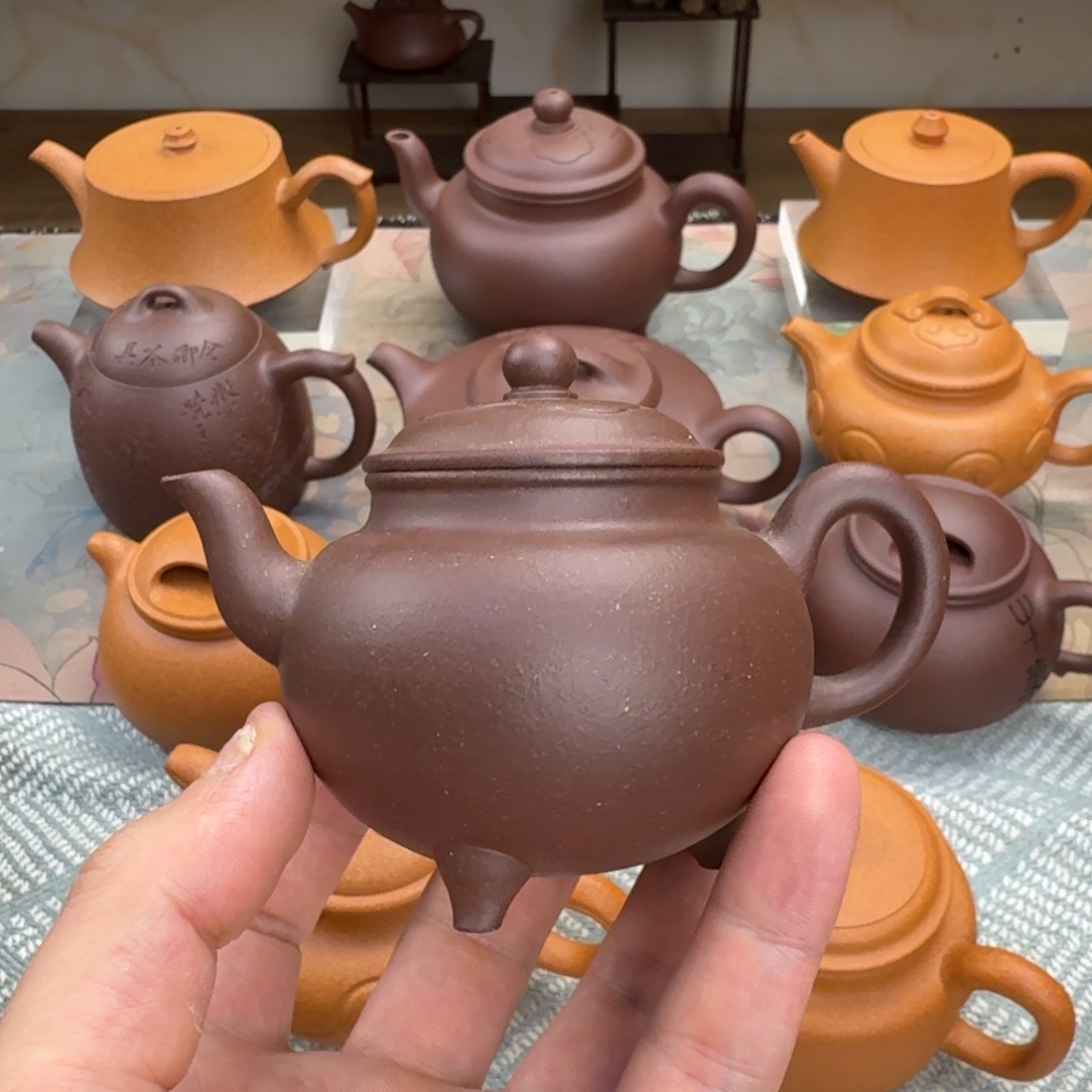 麒***果紫砂茶壶微瑕 大彬如意 紫泥 125cc