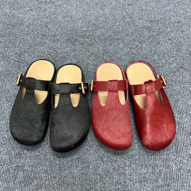 博肯马毛包头半拖休闲软底舒适又时尚