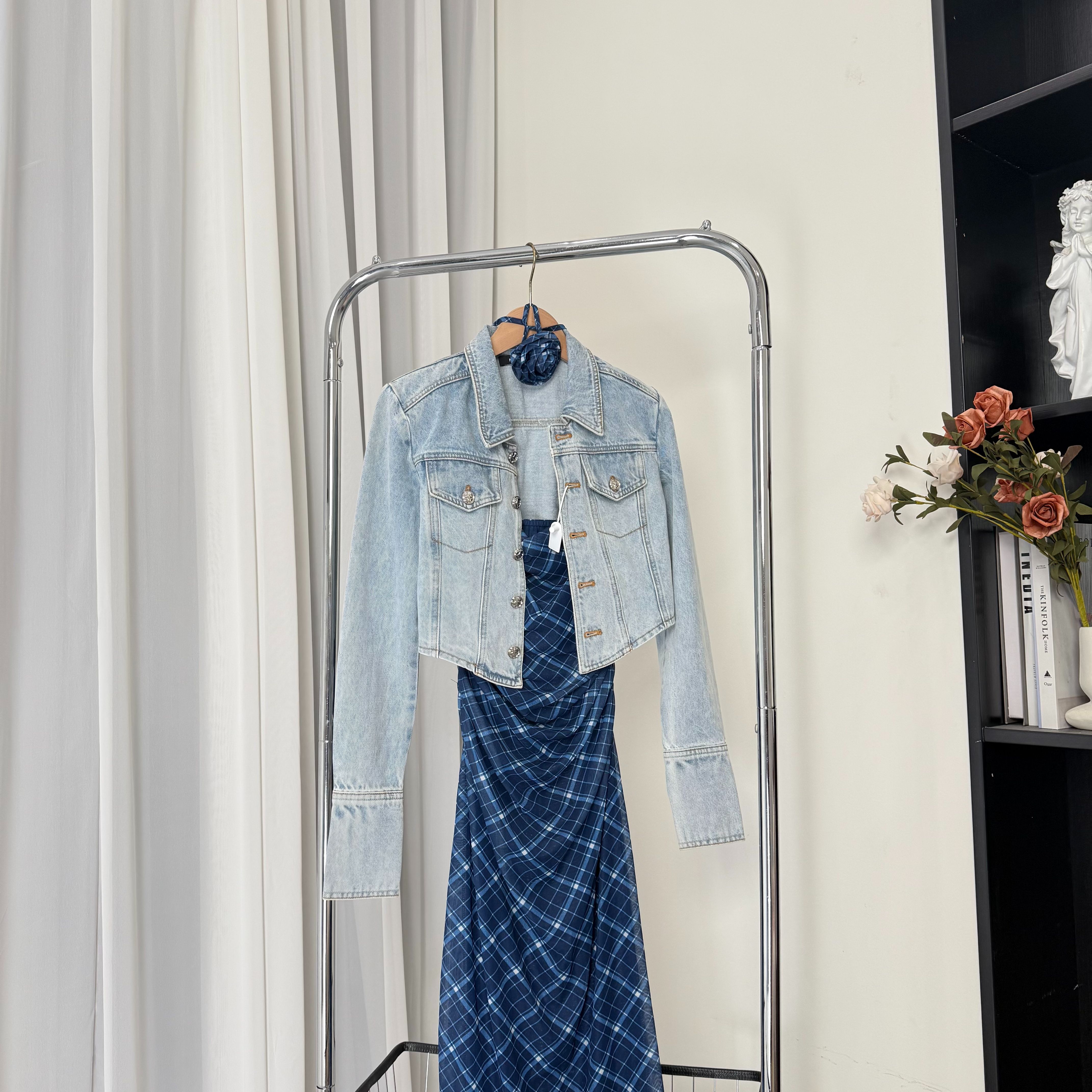 Design/2025春季新款短款百搭时尚牛仔上衣+半裙 10012 BCK