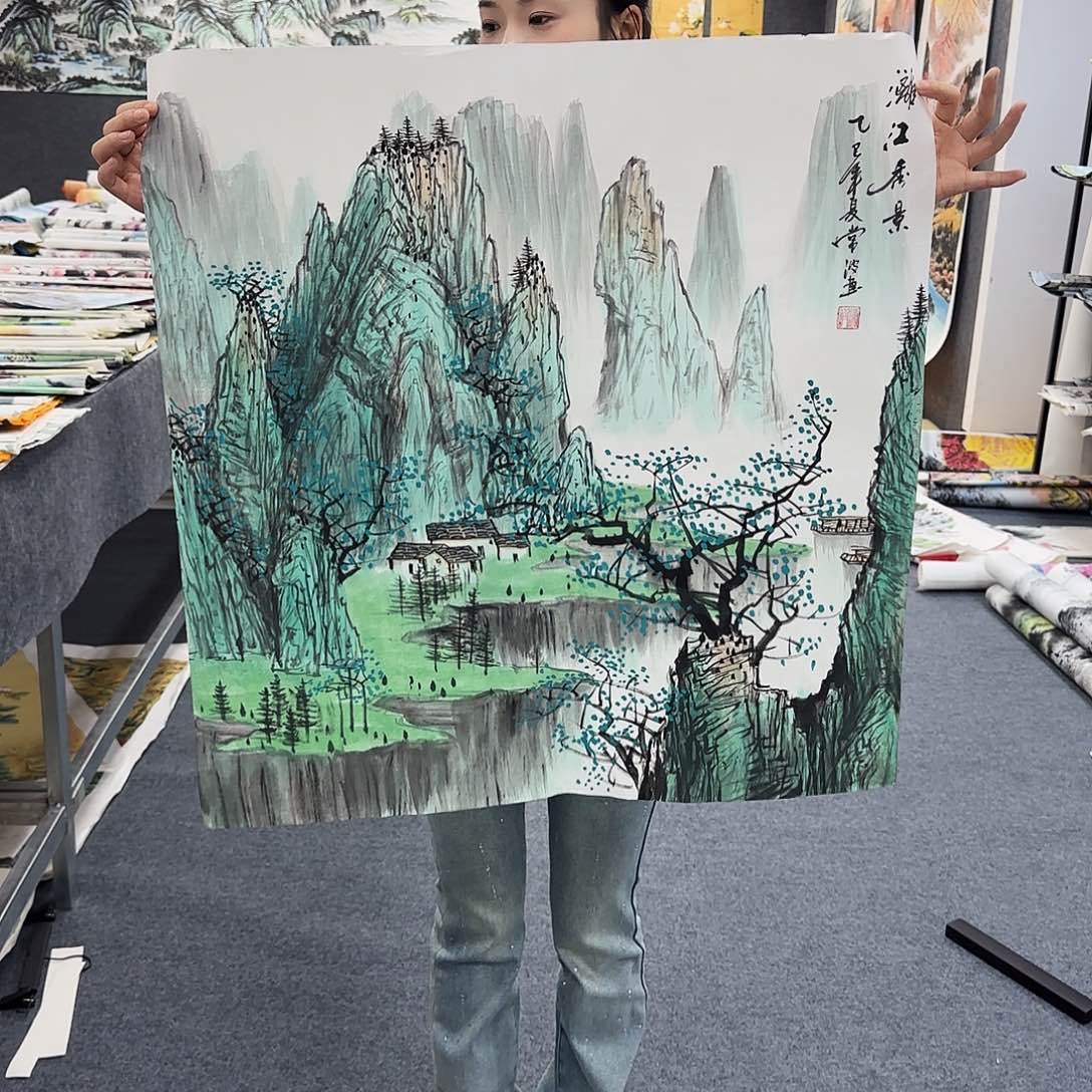 国画作品小姐姐放漏中