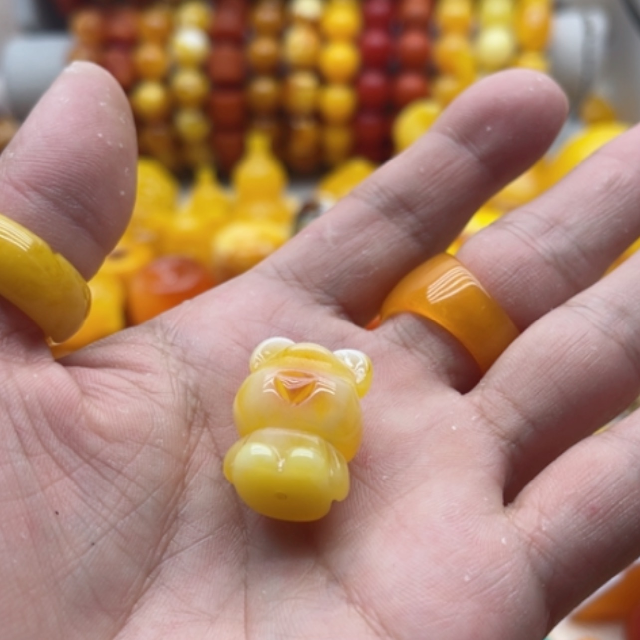 【闪购商品】琥珀颈饰未镶嵌蜜蜡小熊