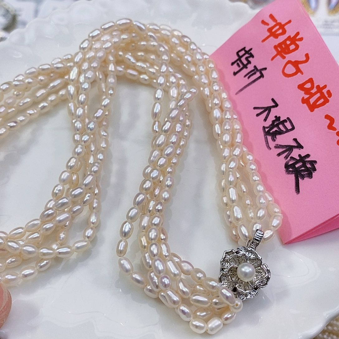 淡水珍珠日本琵琶湖多层项链未镶嵌