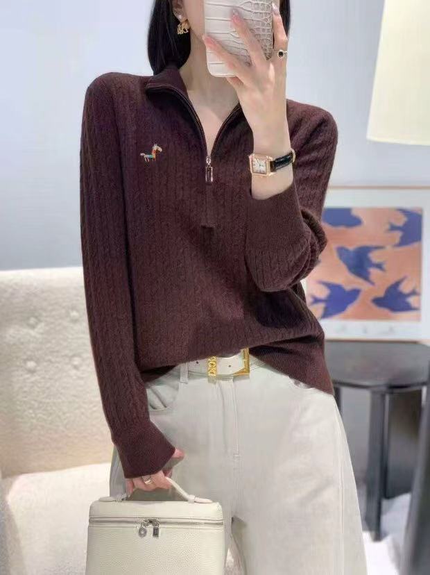 5915半高领全羊毛时尚毛衣