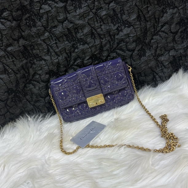 95新 DIOR/迪奥 迪奥小号Miss漆皮单肩斜跨包链条包