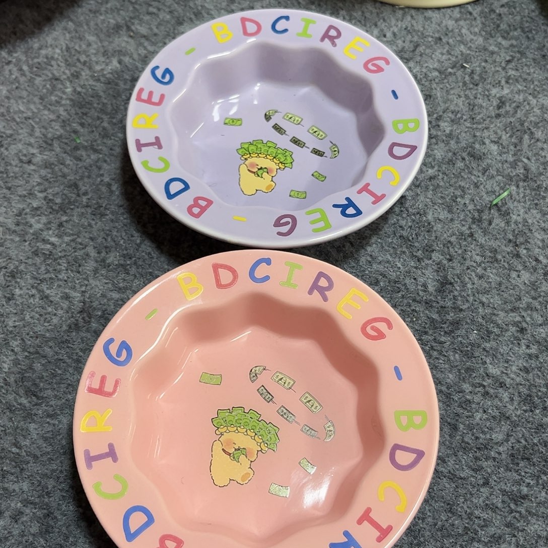 发财熊陶瓷盘2个装