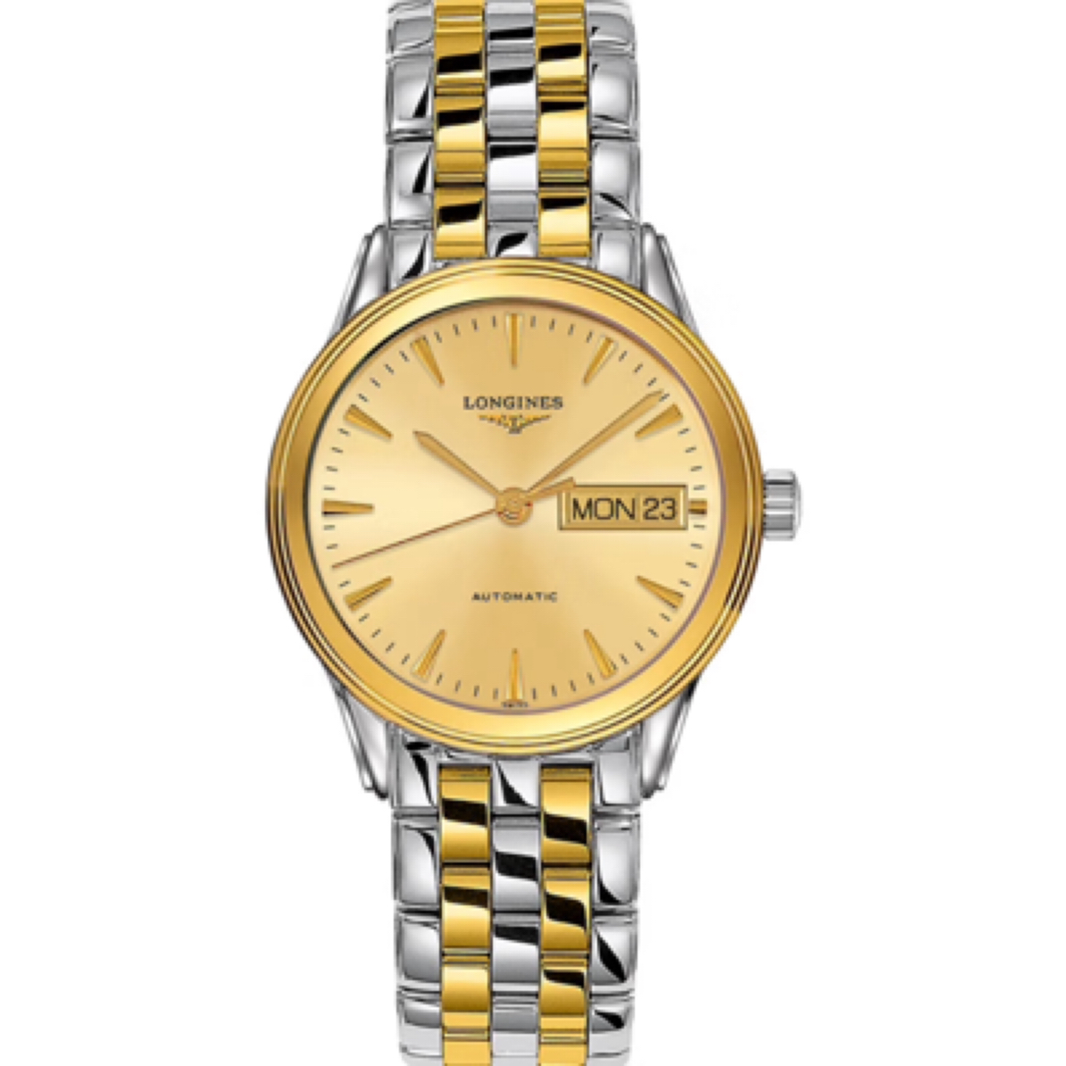 99新 Longines/浪琴 大颂名品/军旗/表径35.6/双历金盘/男表