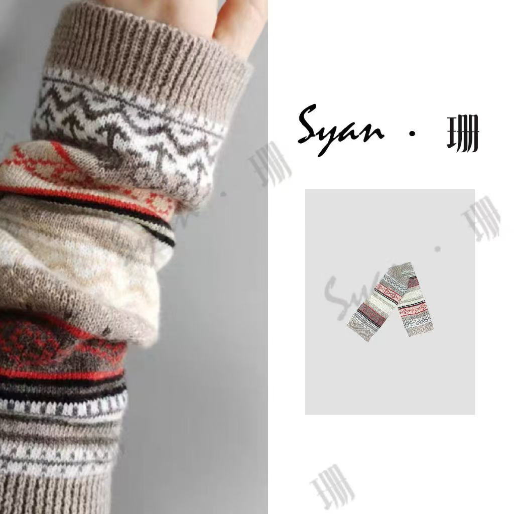 Syan【温暖】针织保暖秋冬百搭显贵高级氛围感提花手套