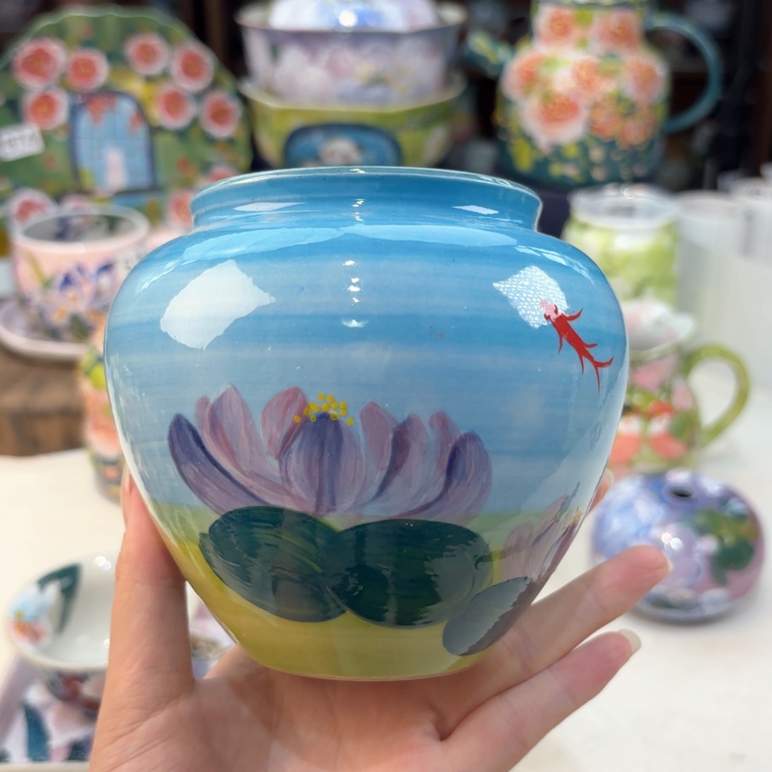 景德镇手绘高温釉下彩陶瓷茶具